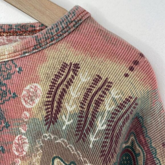 Boho Crewneck Long sleeve colorful ribbed shirt size 2X - Picture 5 of 6